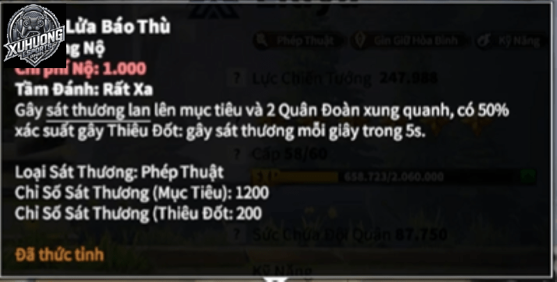 Chiêu Ngọn Lửa Báo Thù của Liliya